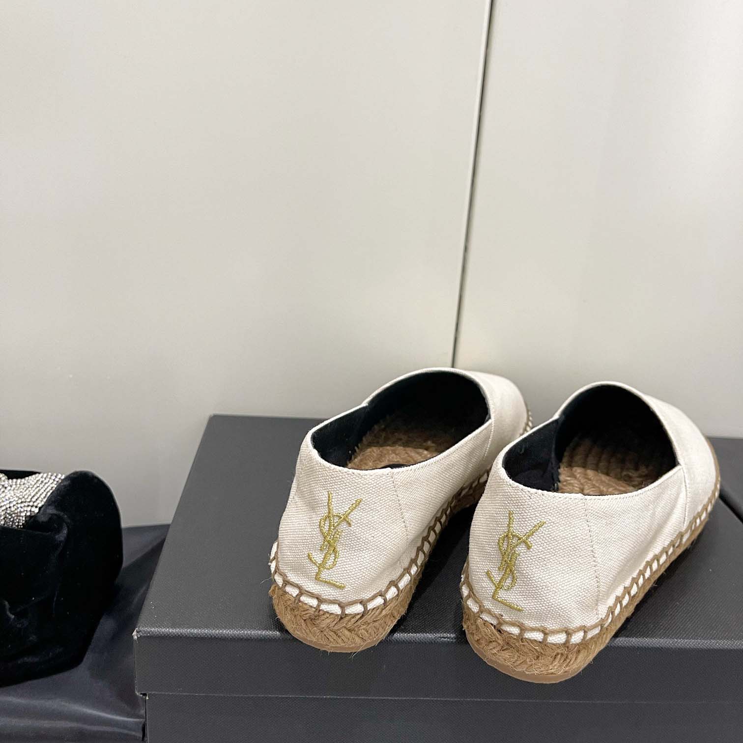 Saint Laurent Cassandre Embroidered Espadrilles In Canvas - DopestKickz