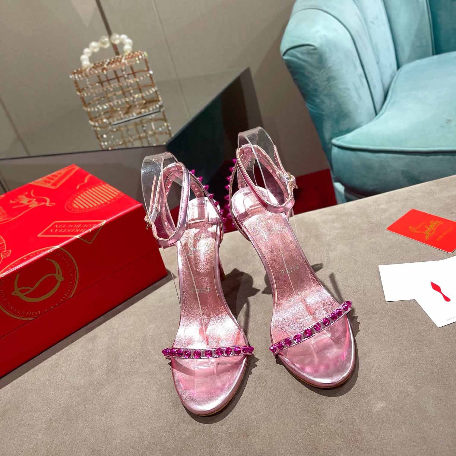 Christian Louboutin Nudes Rosalie Leather Sandals - DopestKickz