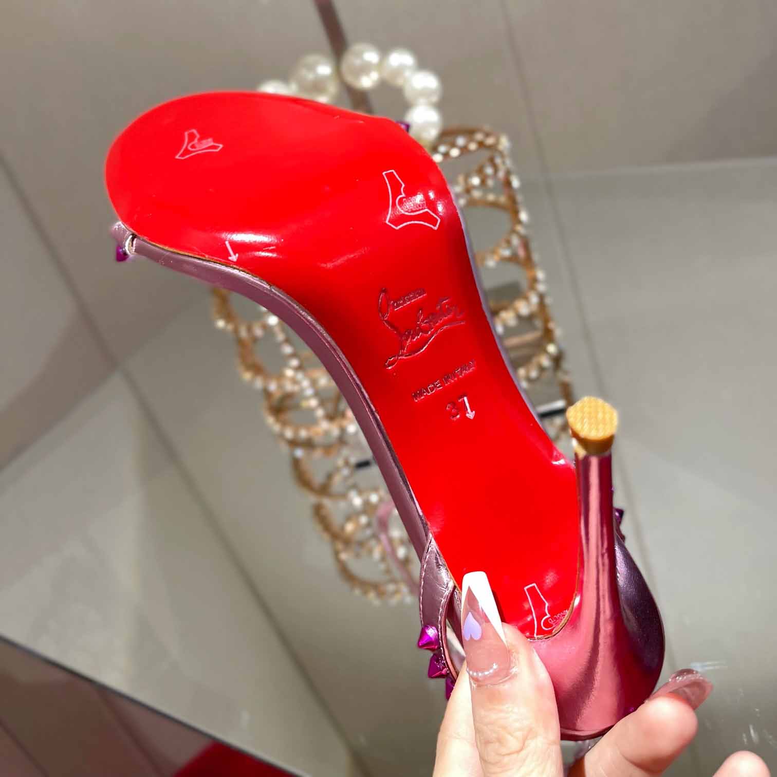 Christian Louboutin Nudes Rosalie Leather Sandals - DopestKickz