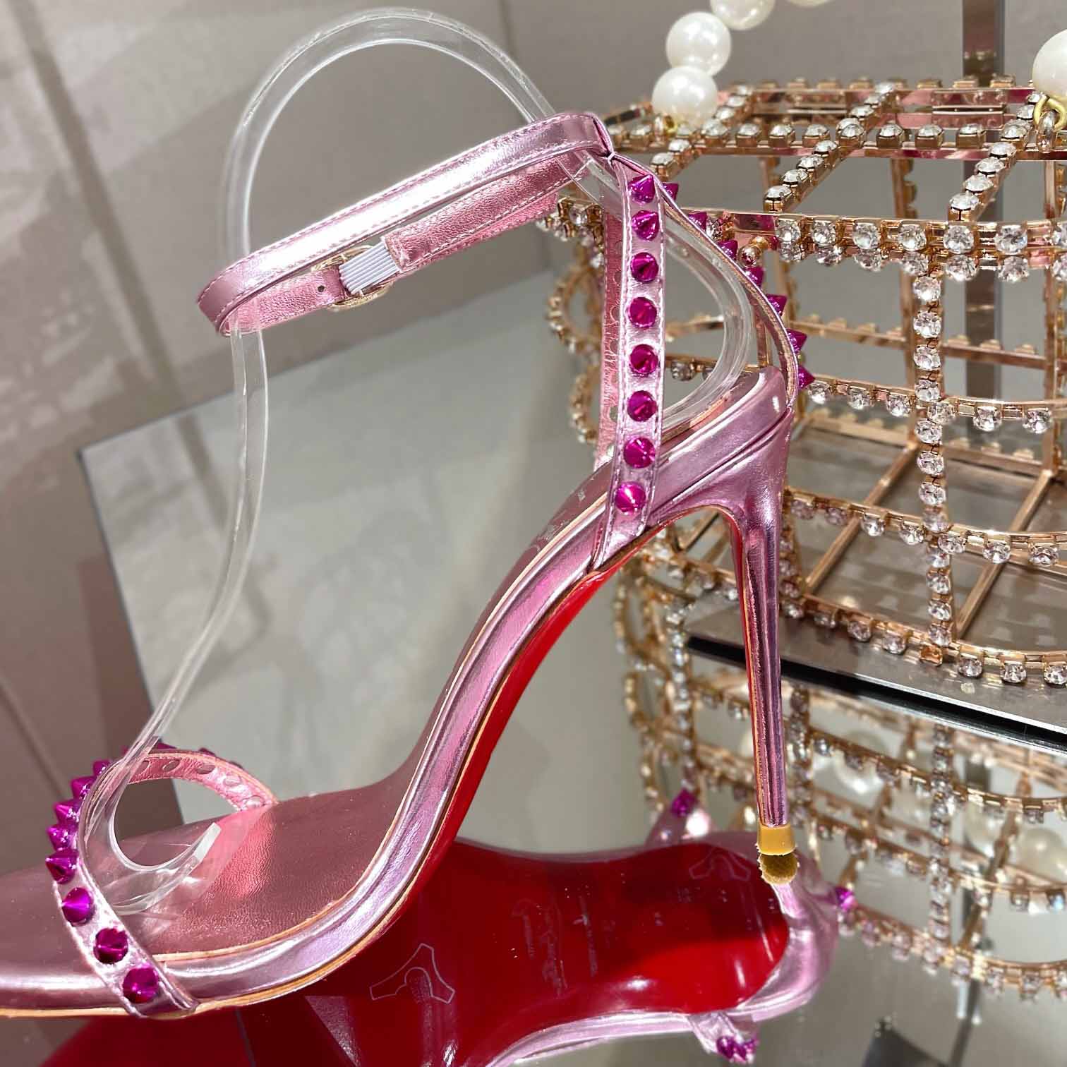 Christian Louboutin Nudes Rosalie Leather Sandals - DopestKickz