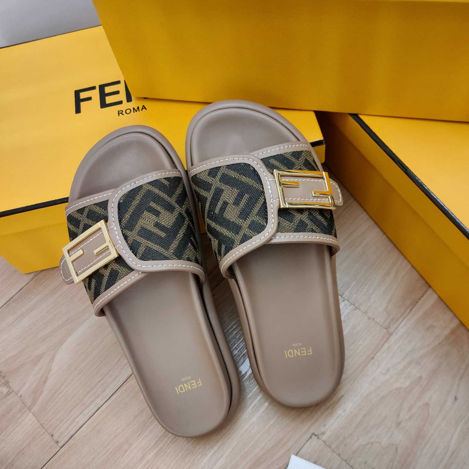 Fendi Feel Fabric Slides - DopestKickz