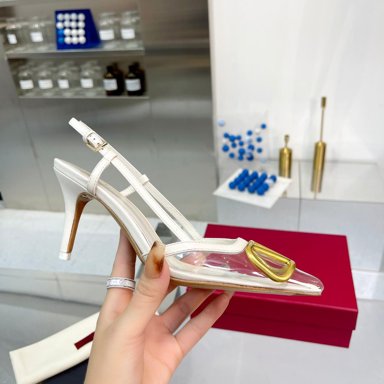 Valenti VLogo Signature Slingback Pump In Transparent Polymer Material  80MM - DopestKickz