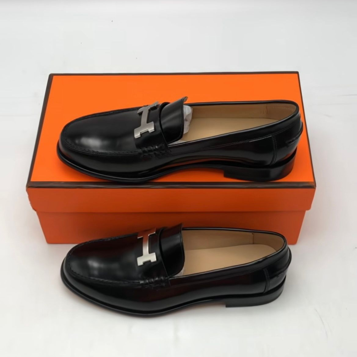 Hermes Loafers In Black - DopestKickz