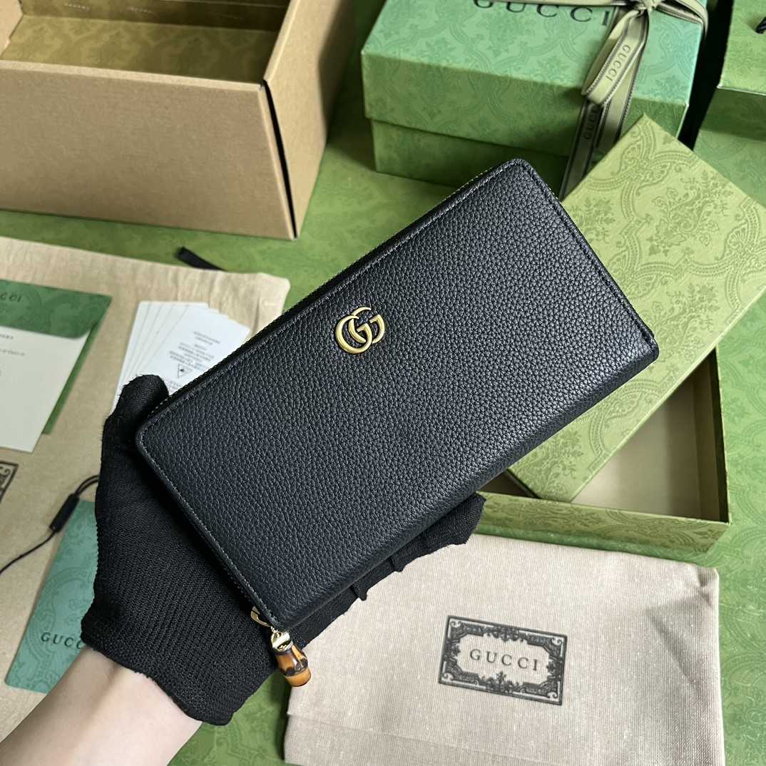 Gucci Zip Around Wallet With Bamboo(19.5*11*3cm) - DopestKickz