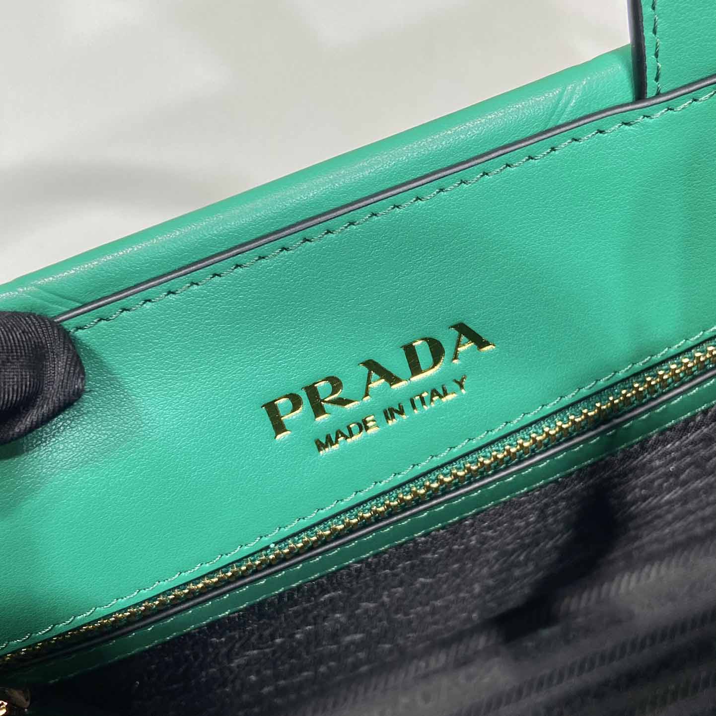 Prada Small Leather Prada Symbole Bag With Topstitching - DopestKickz