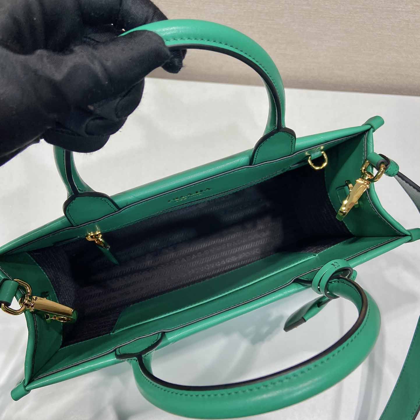 Prada Small Leather Prada Symbole Bag With Topstitching - DopestKickz