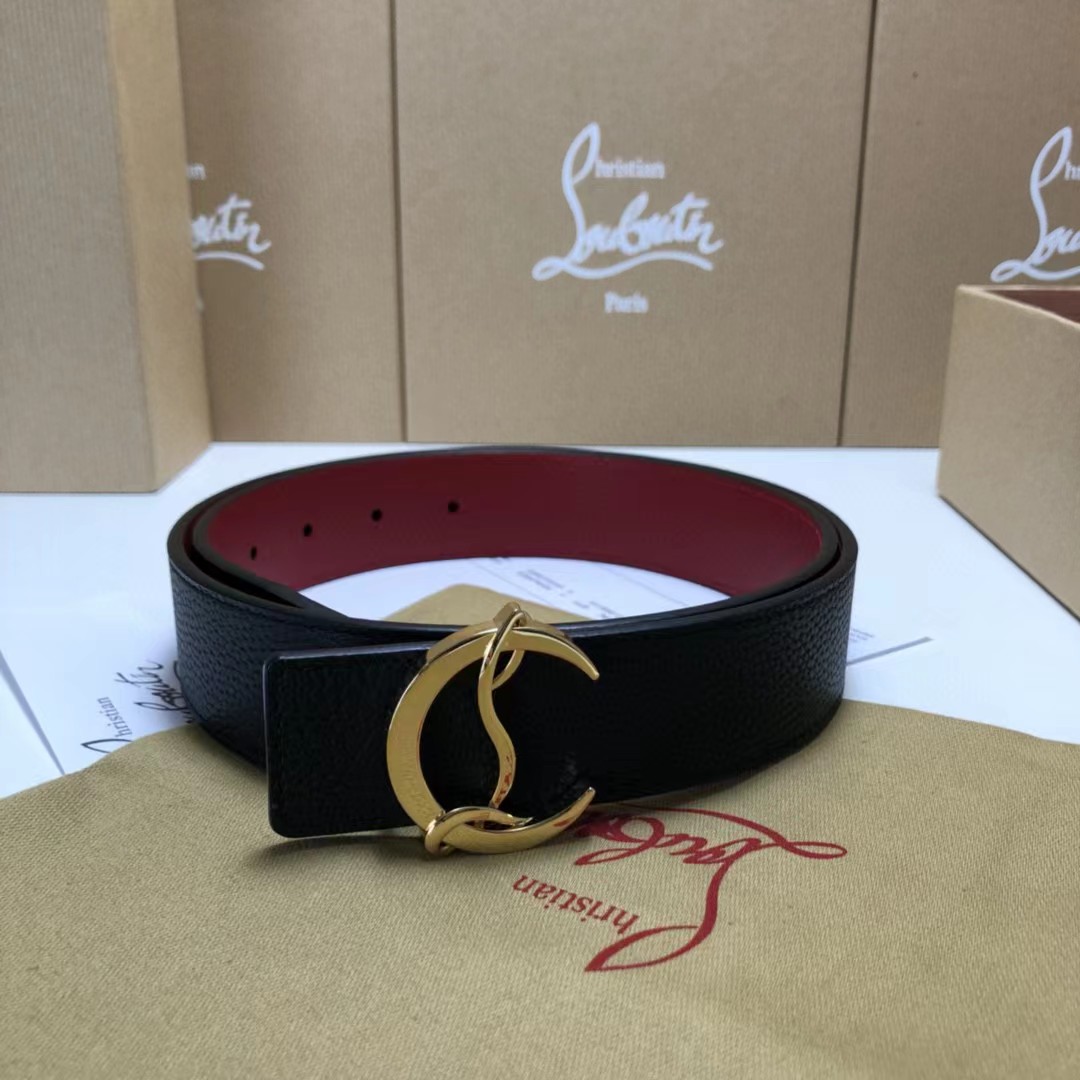 Christian Louboutin Logo Leather Belt  - DopestKickz