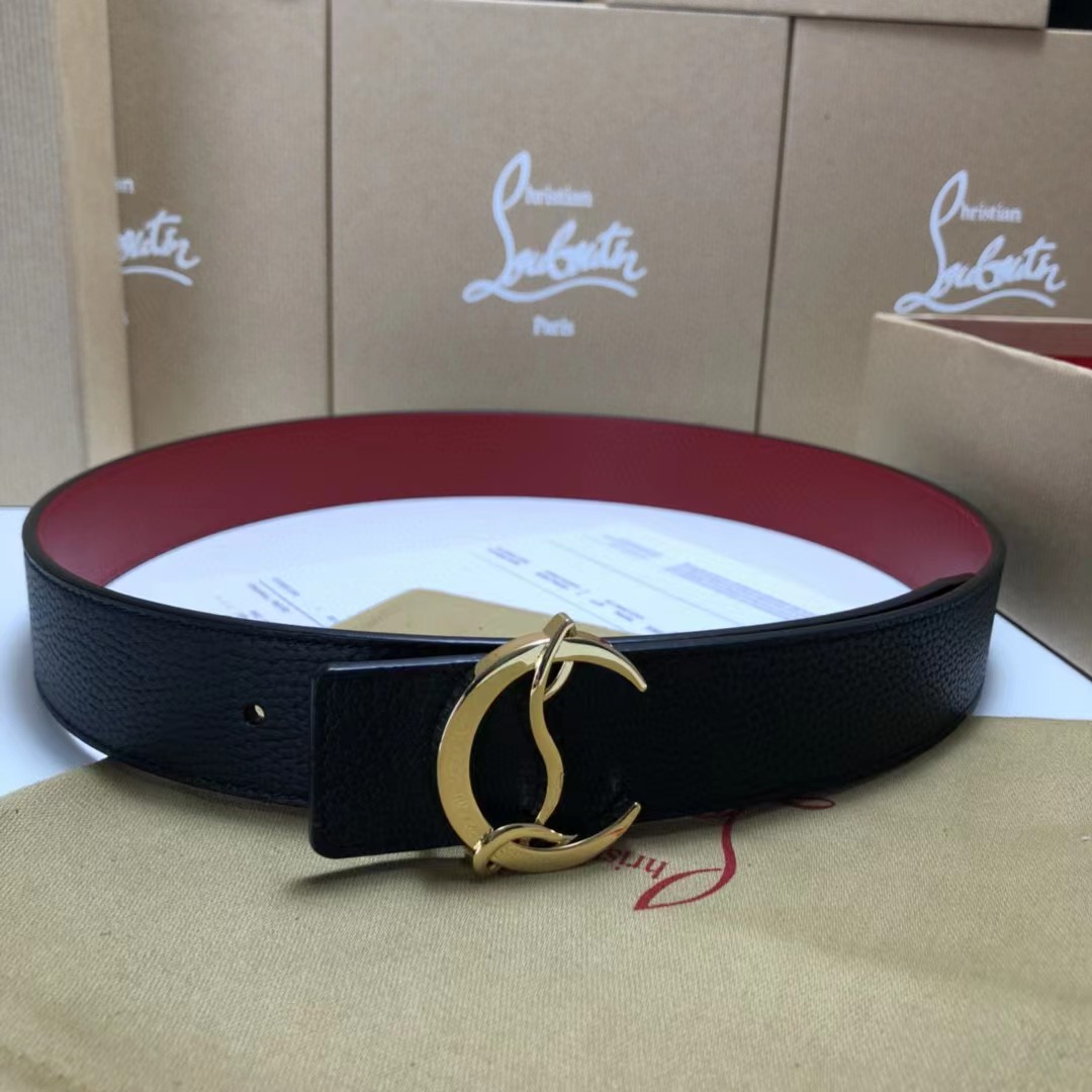 Christian Louboutin Logo Leather Belt  - DopestKickz