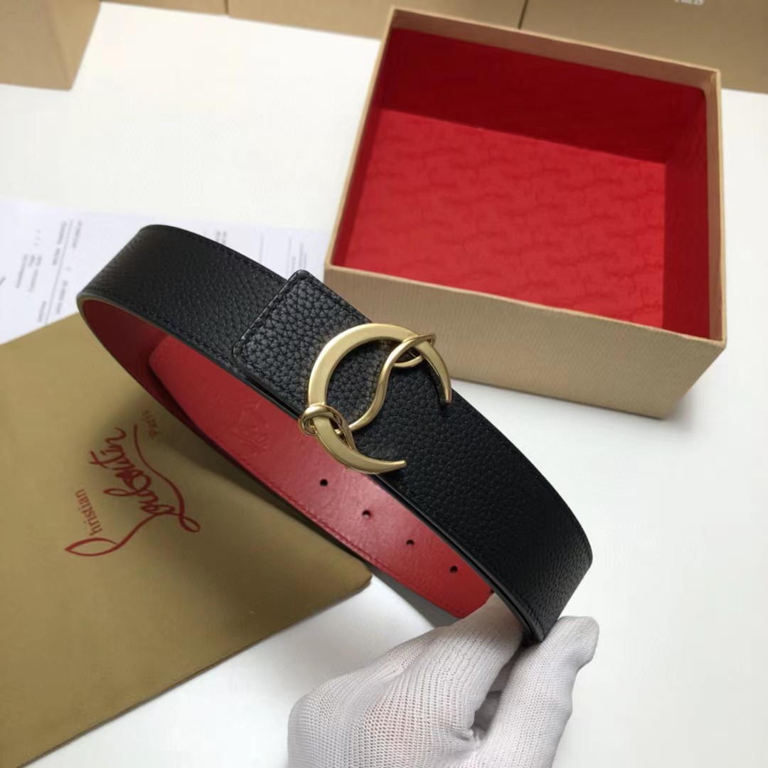 Christian Louboutin Logo Leather Belt  - DopestKickz