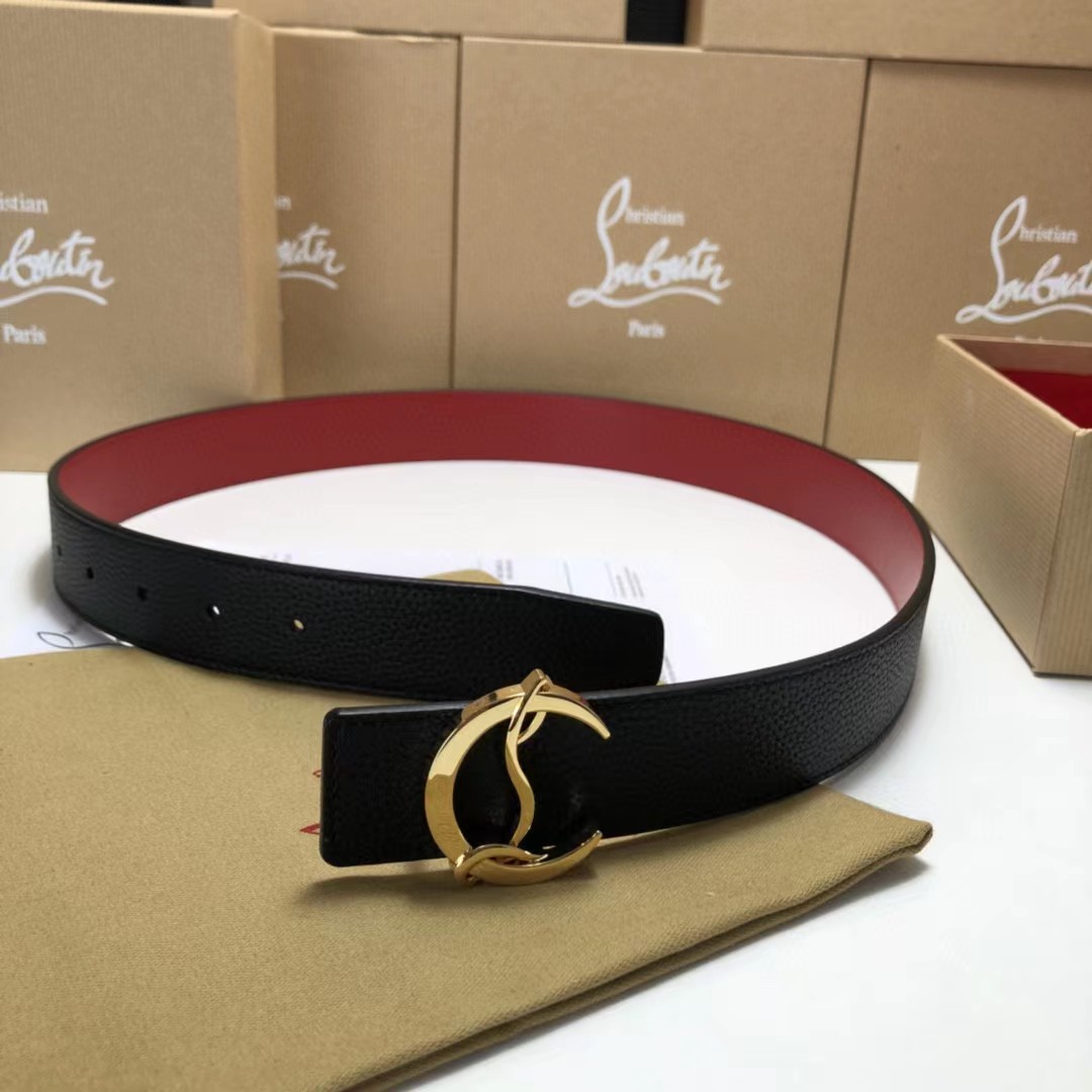 Christian Louboutin Logo Leather Belt  - DopestKickz