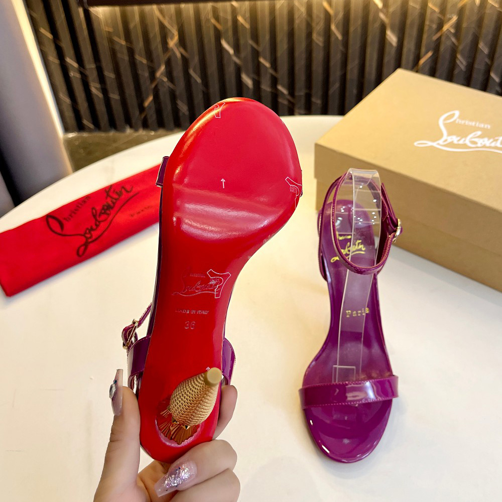 Christian Louboutin Lipqueen 105 Patent Leather Sandals - DopestKickz