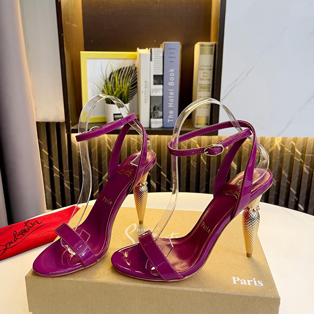 Christian Louboutin Lipqueen 105 Patent Leather Sandals - DopestKickz