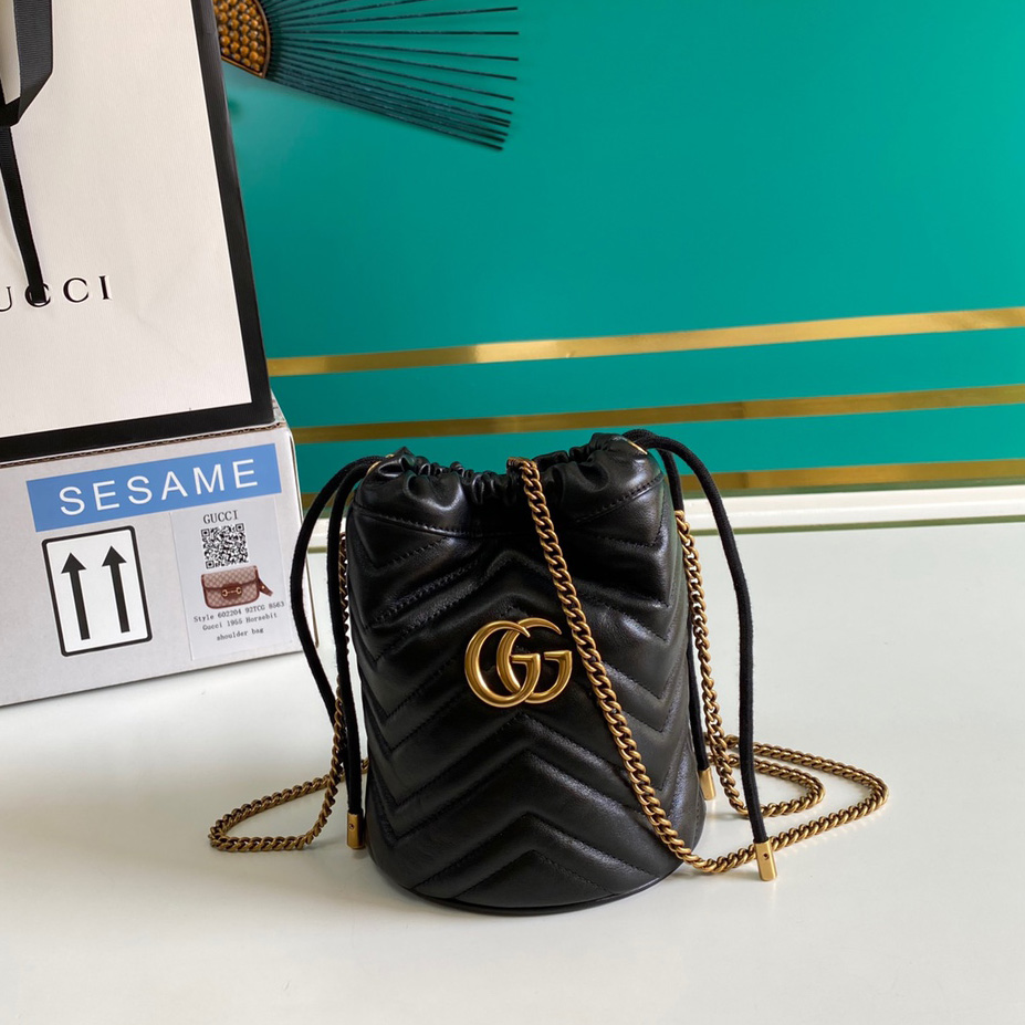 Gucci GG Marmont Mini Bucket Bag(19-17cm) - DopestKickz