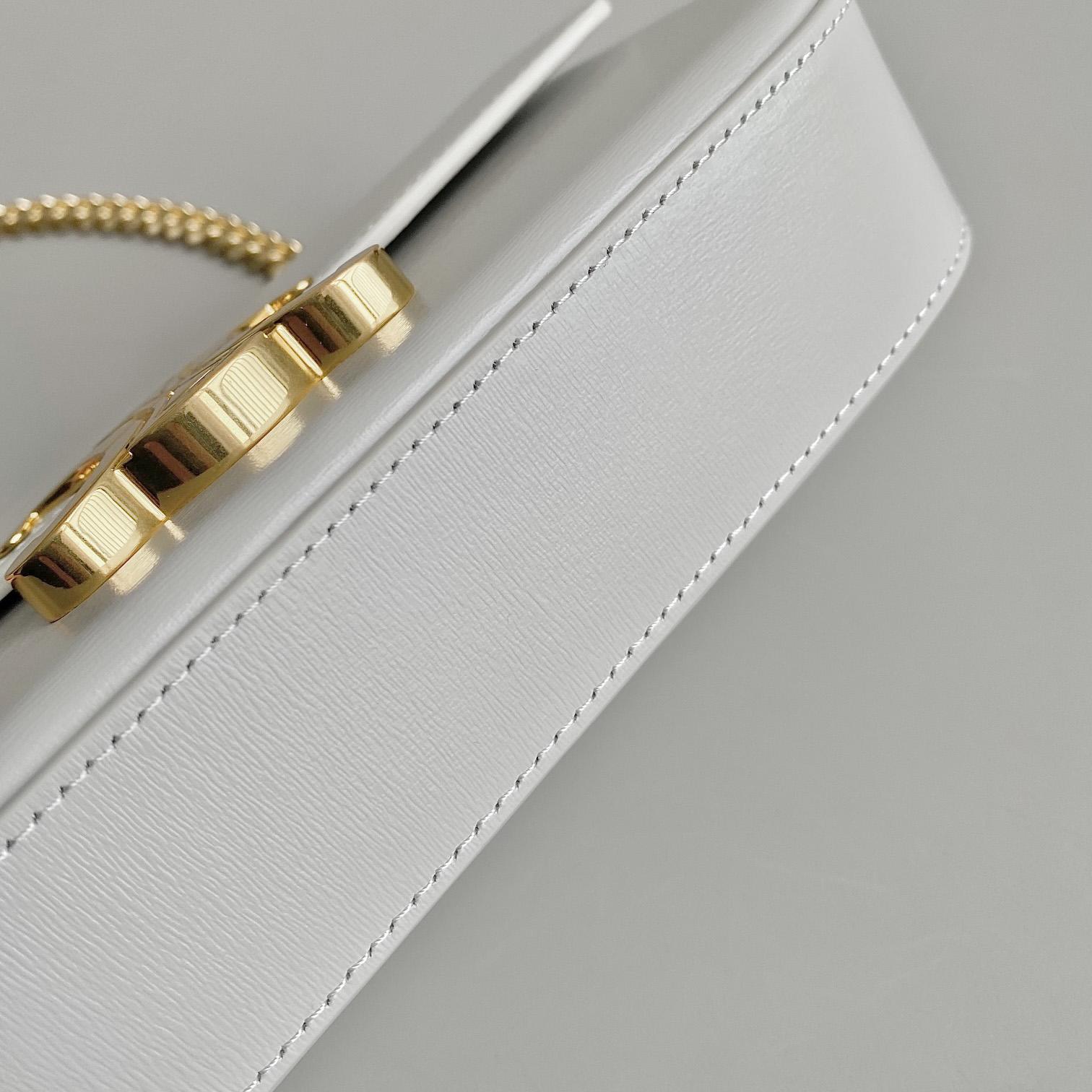 Celine Chain Shoulder Bag Triomphe In Shiny Calfskin - DopestKickz