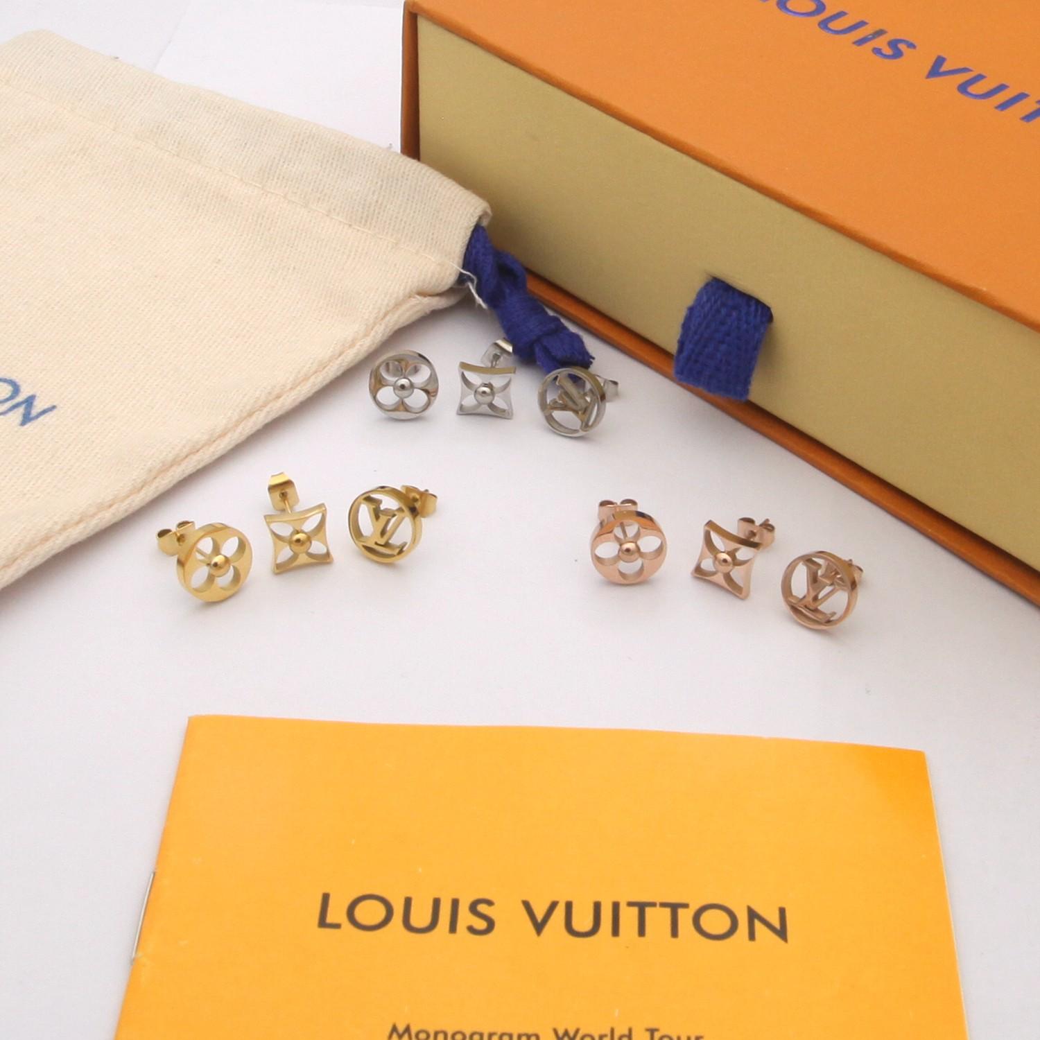 Louis Vuitton Crazy in Lock Earrings Set   M00395 - DopestKickz