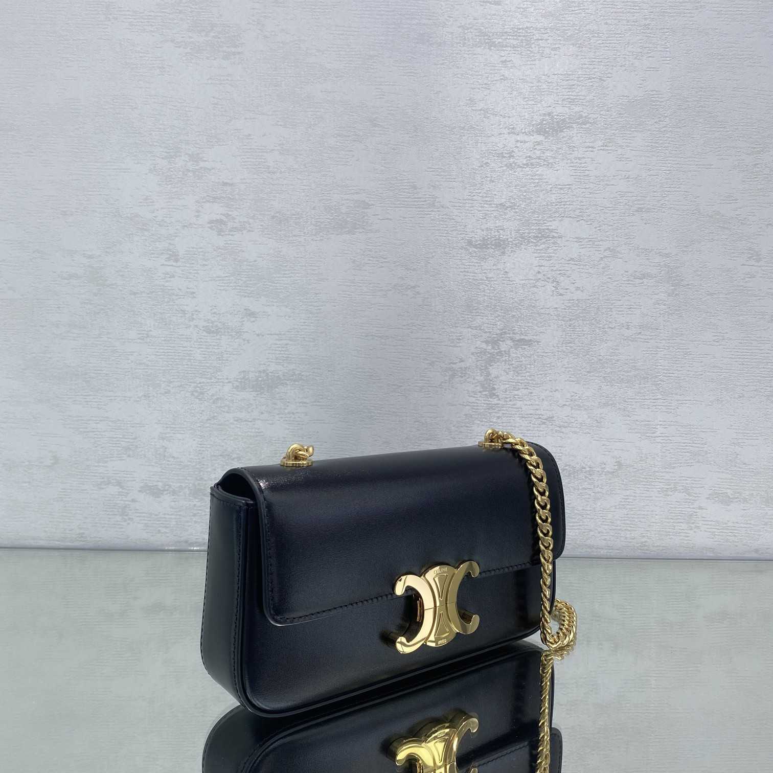 Celine Chain Box Triomphe Bag In Shiny Calfskin - DopestKickz