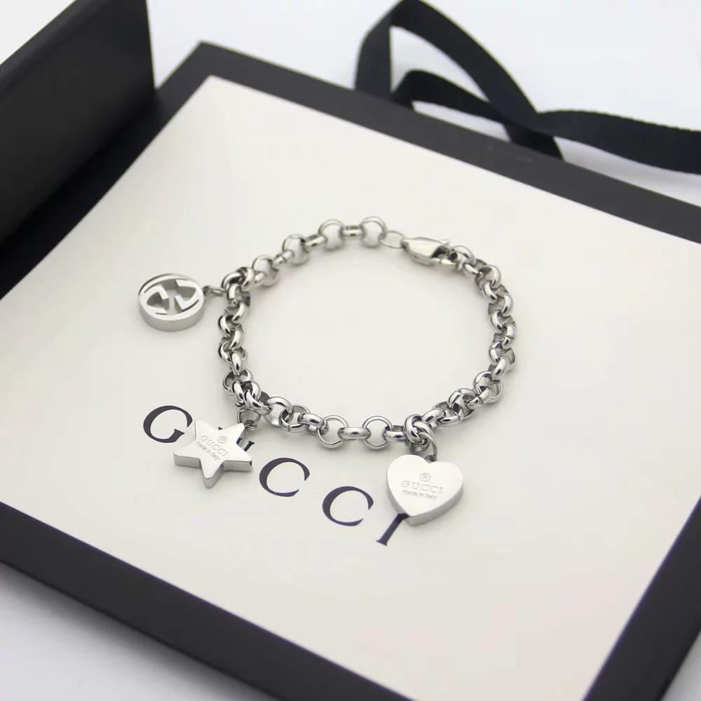 Gucci Sliver Bracelet With Gucci Charms - DopestKickz