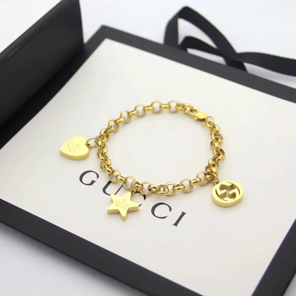 Gucci Sliver Bracelet With Gucci Charms - DopestKickz