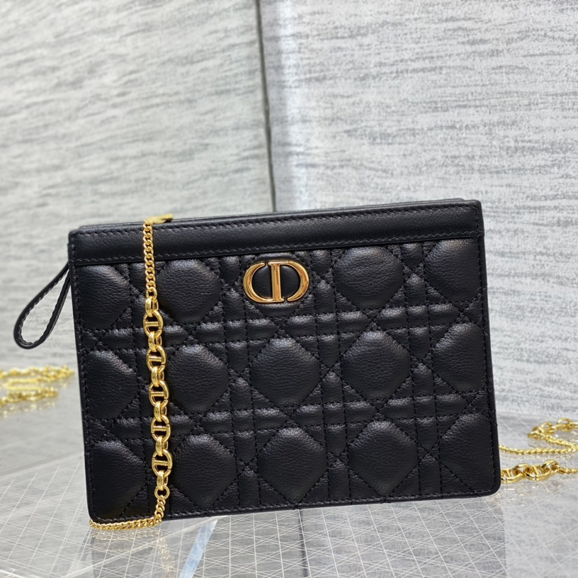 Dior Caro Zipped Pouch With Chain  - DopestKickz