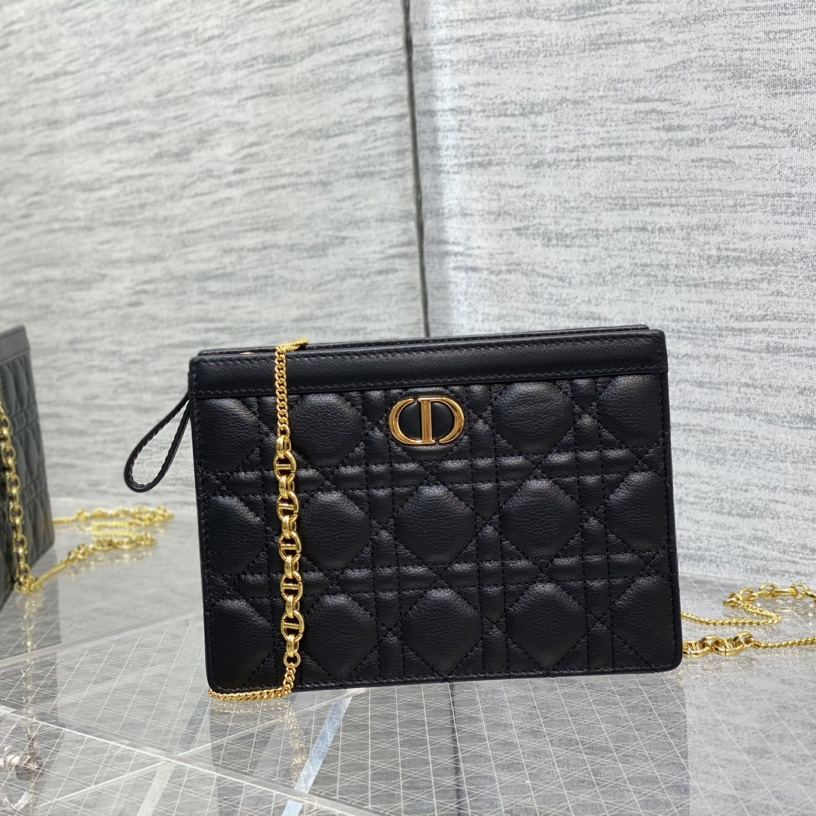 Dior Caro Zipped Pouch With Chain  - DopestKickz