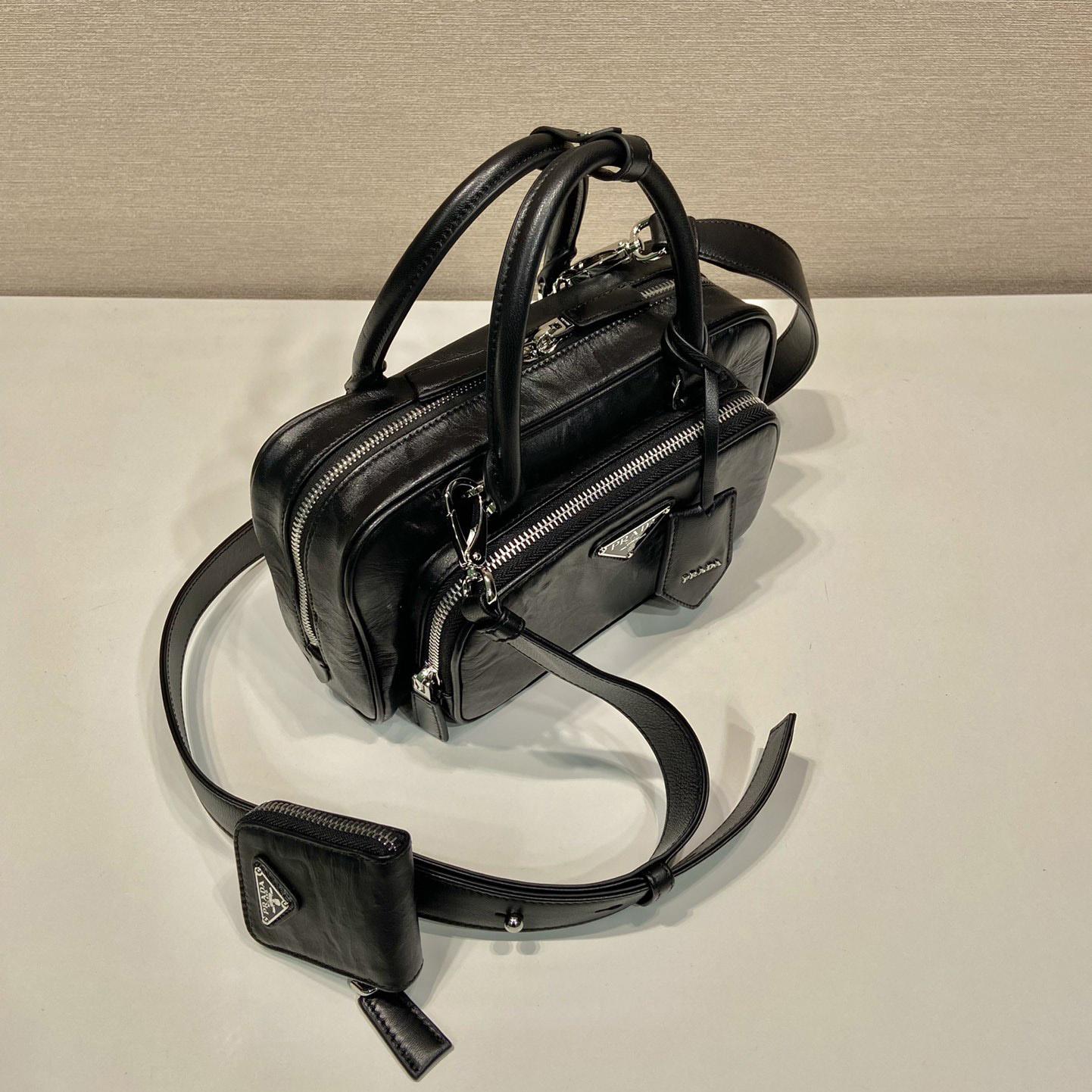 Prada Antique Nappa Leather Multi-pocket Top-handle Bag - DopestKickz