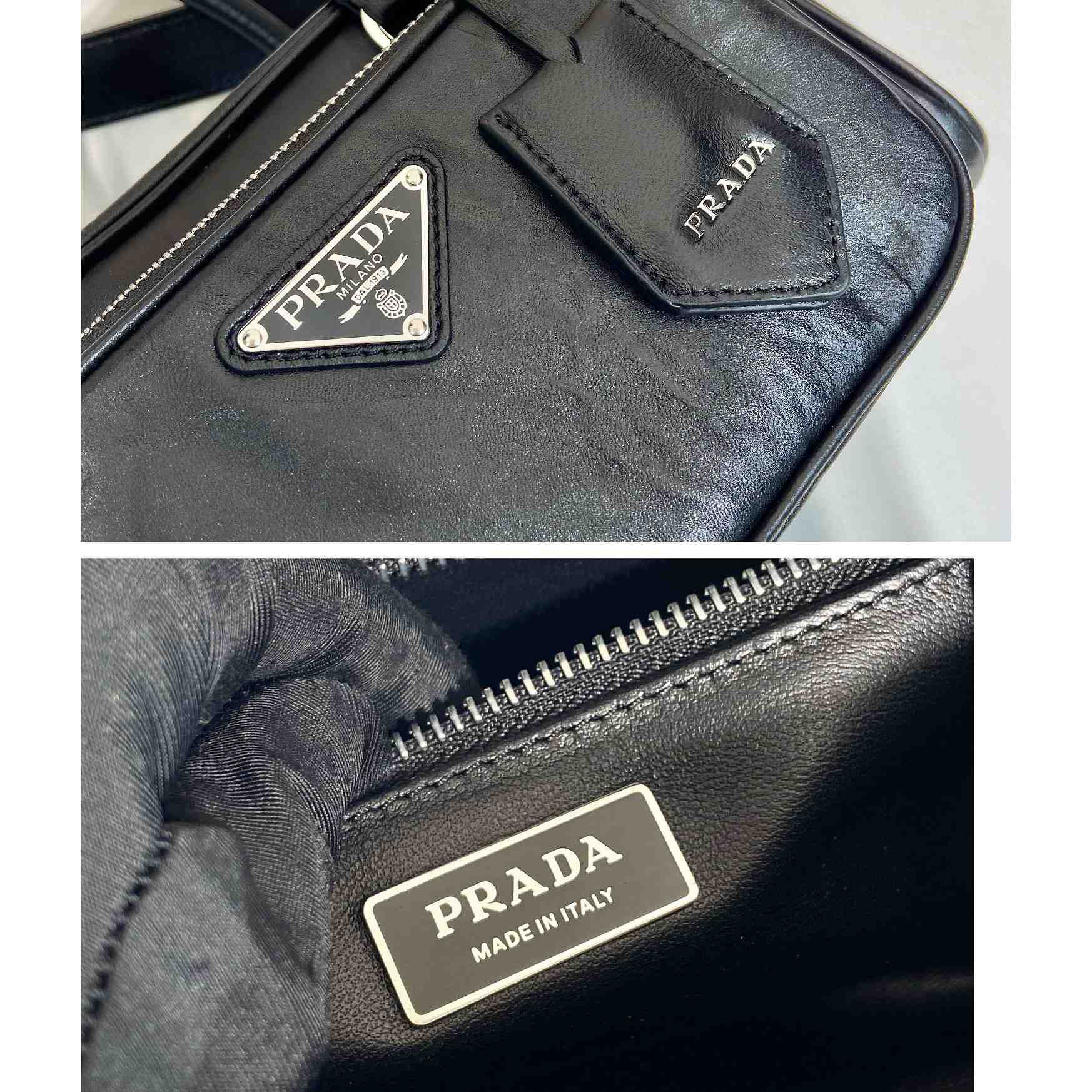 Prada Antique Nappa Leather Multi-pocket Top-handle Bag - DopestKickz
