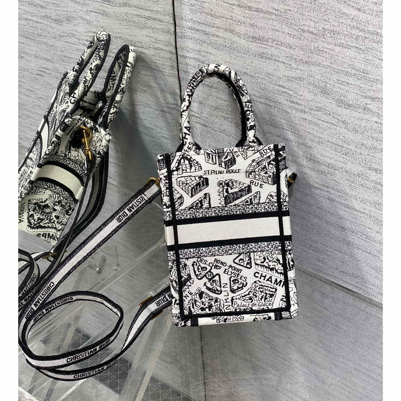 Dior Mini Dior Book Tote Phone Bag - DopestKickz