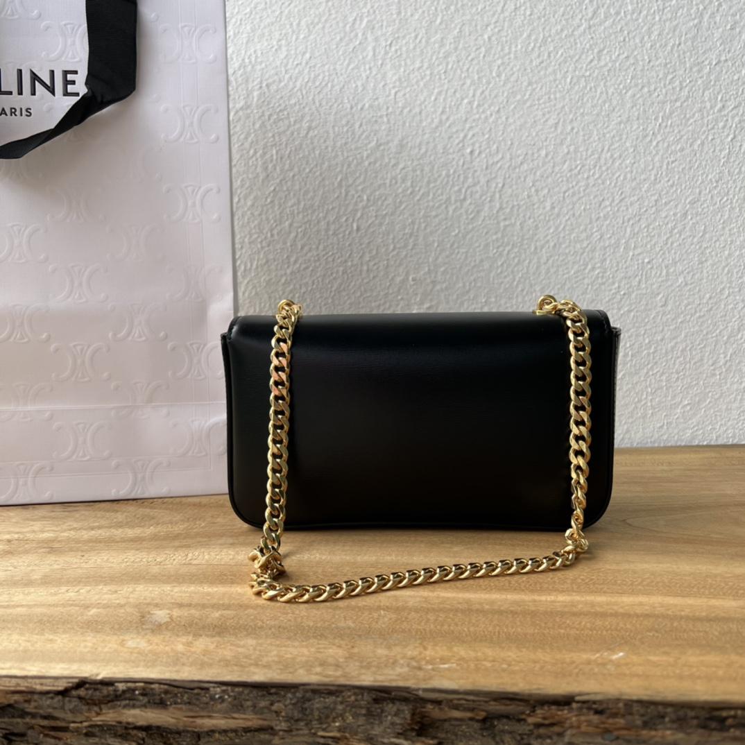 Celine Chain Shoulder Bag Cuir Triomphe In Shiny Calfskin - DopestKickz