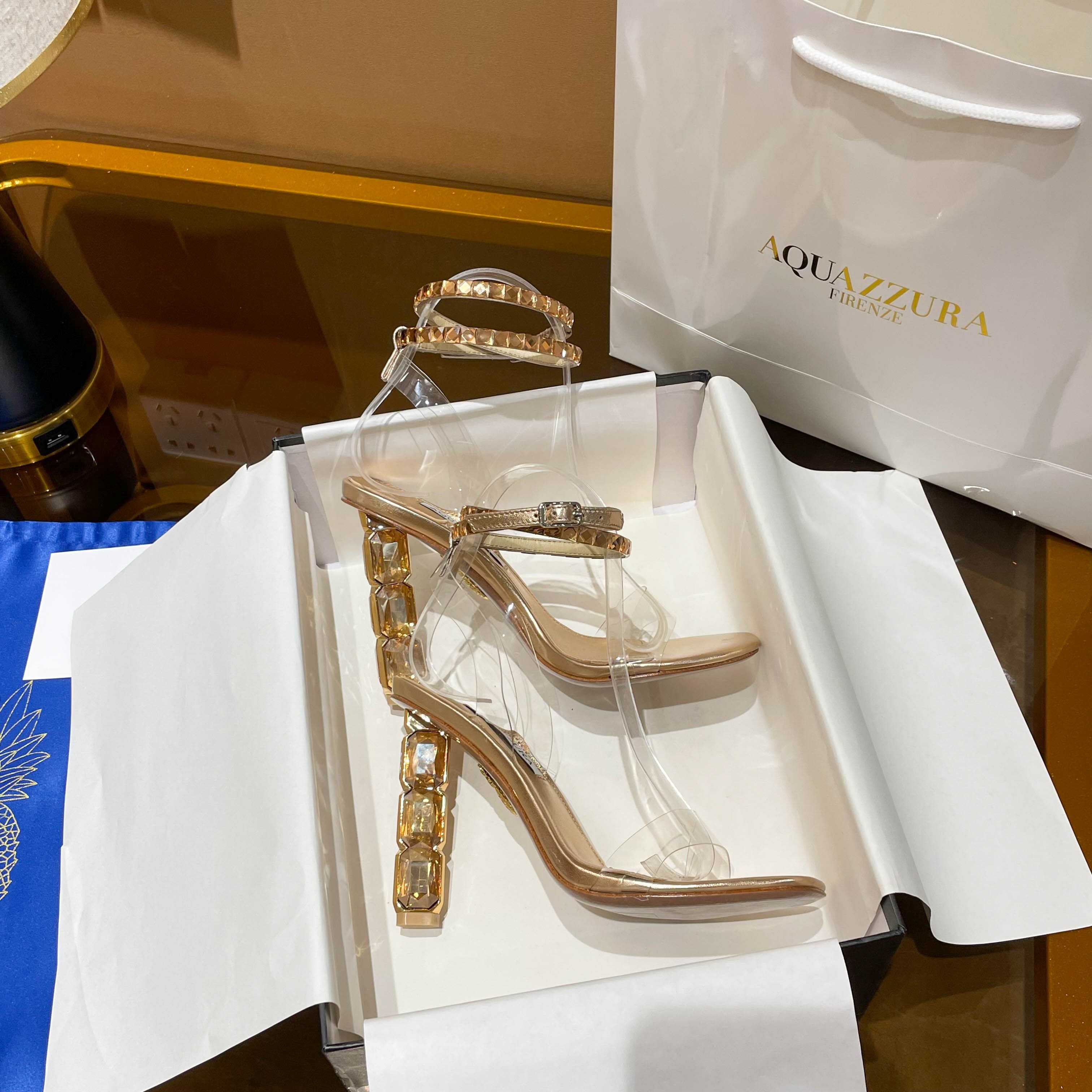 Aquazzura Aura Plexi Sandal 105 - DopestKickz