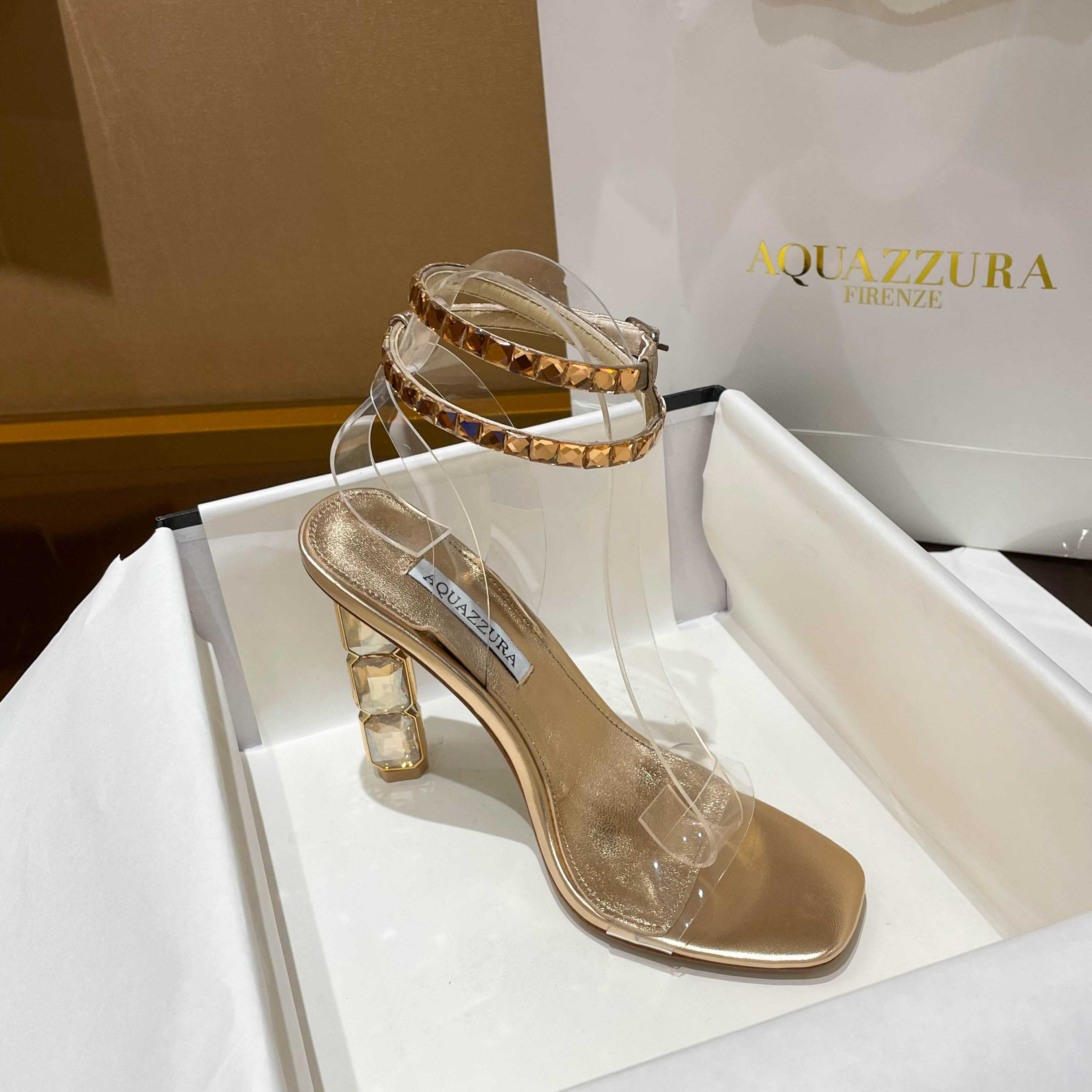 Aquazzura Aura Plexi Sandal 105 - DopestKickz