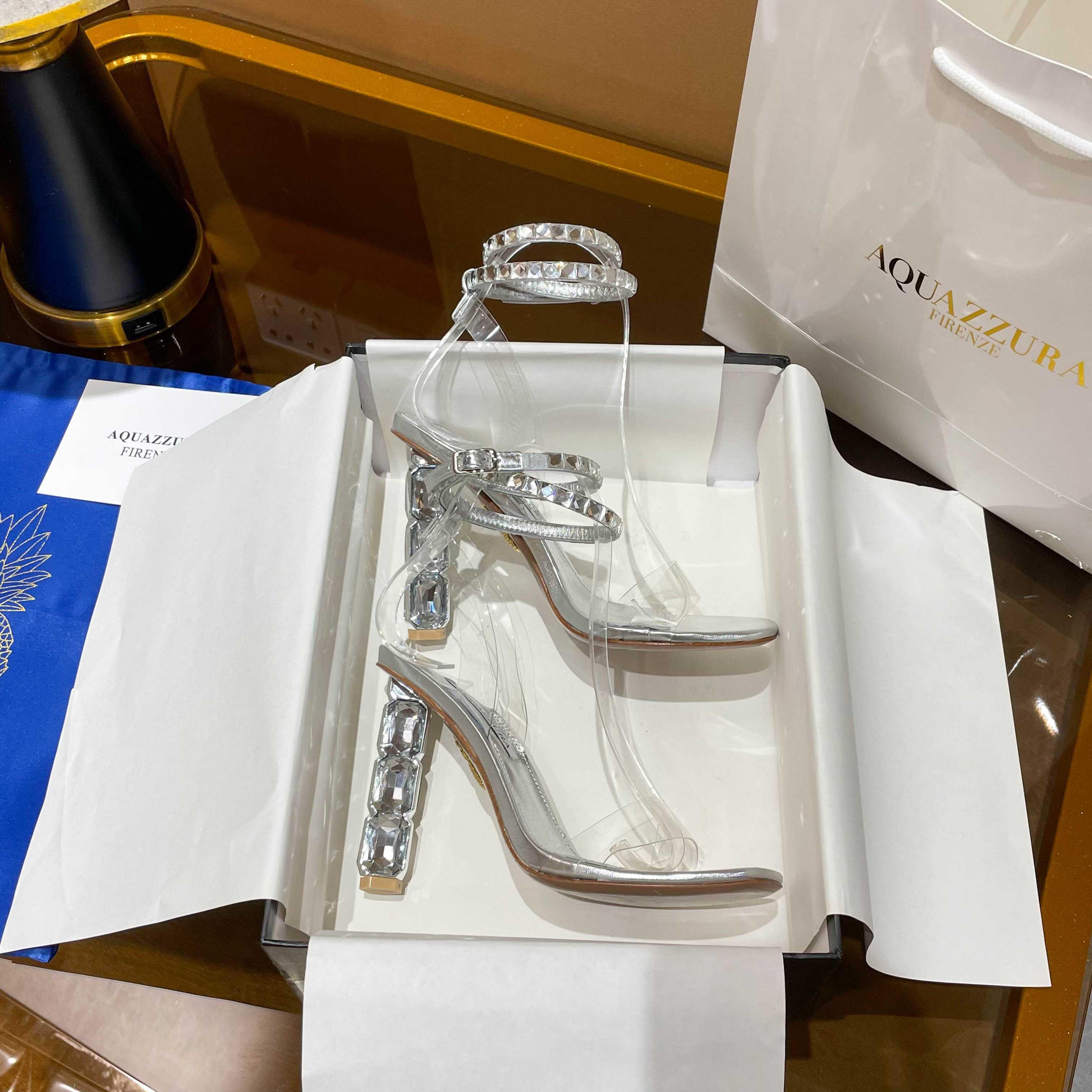 Aquazzura Aura Plexi Sandal 105 - DopestKickz