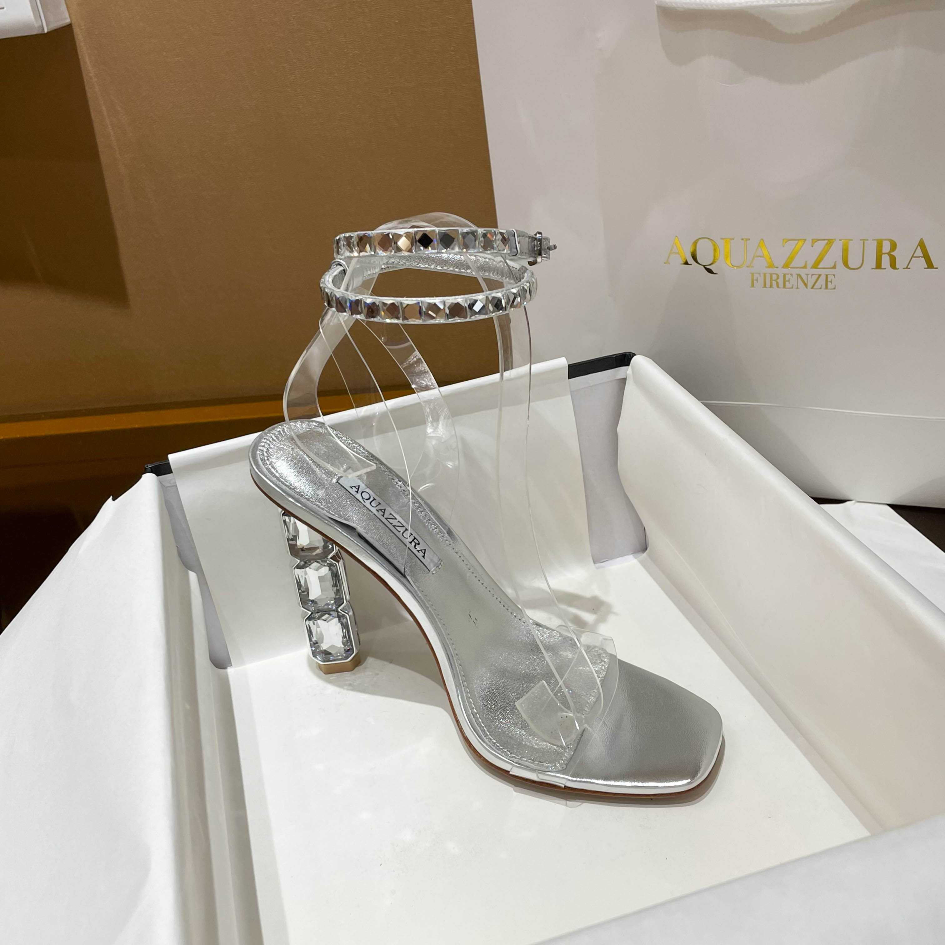 Aquazzura Aura Plexi Sandal 105 - DopestKickz