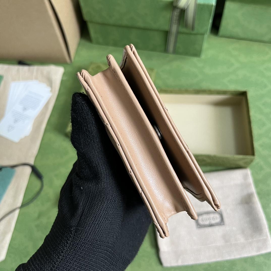 Gucci GG Marmont Matelassé Card Case Wallet - DopestKickz
