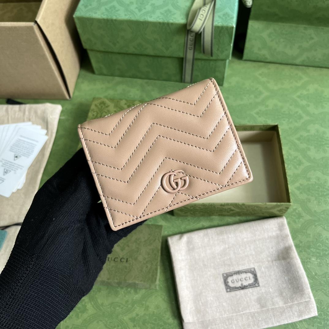 Gucci GG Marmont Matelassé Card Case Wallet - DopestKickz