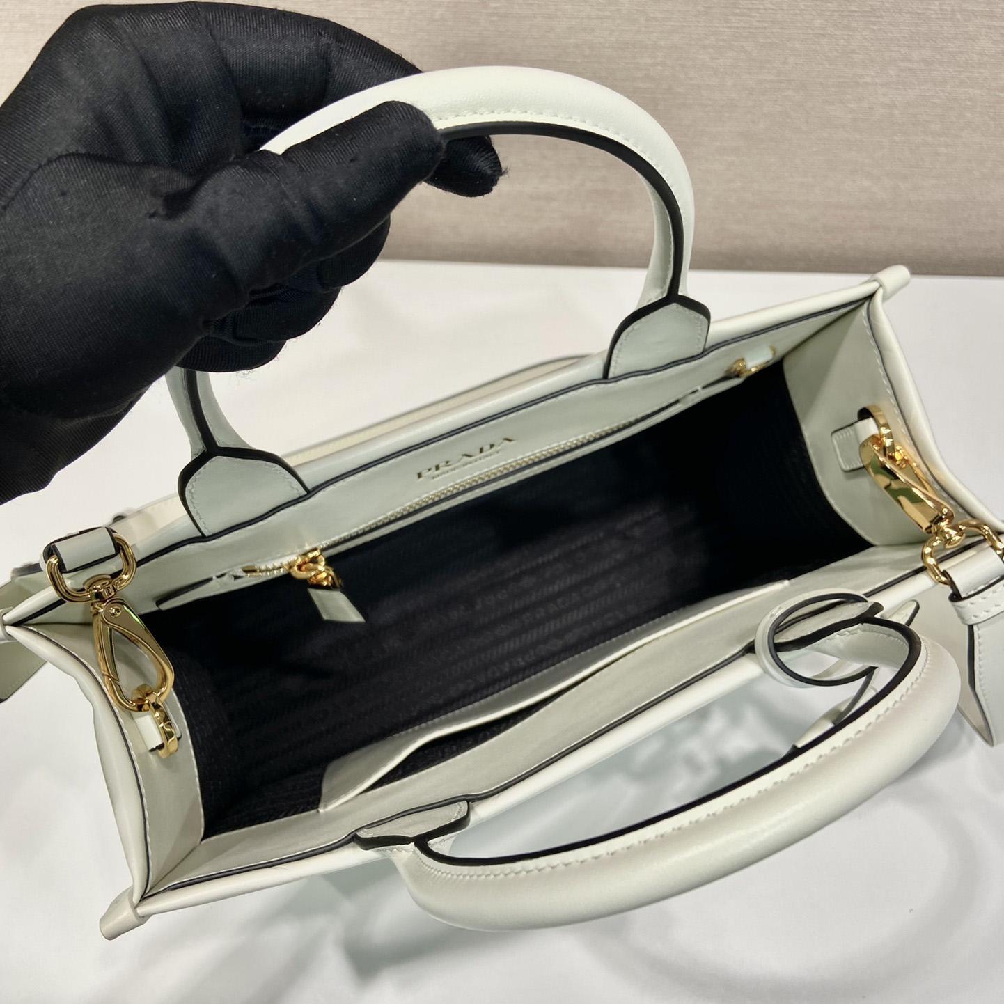 Prada Small Leather Prada Symbole Bag With Topstitching - DopestKickz