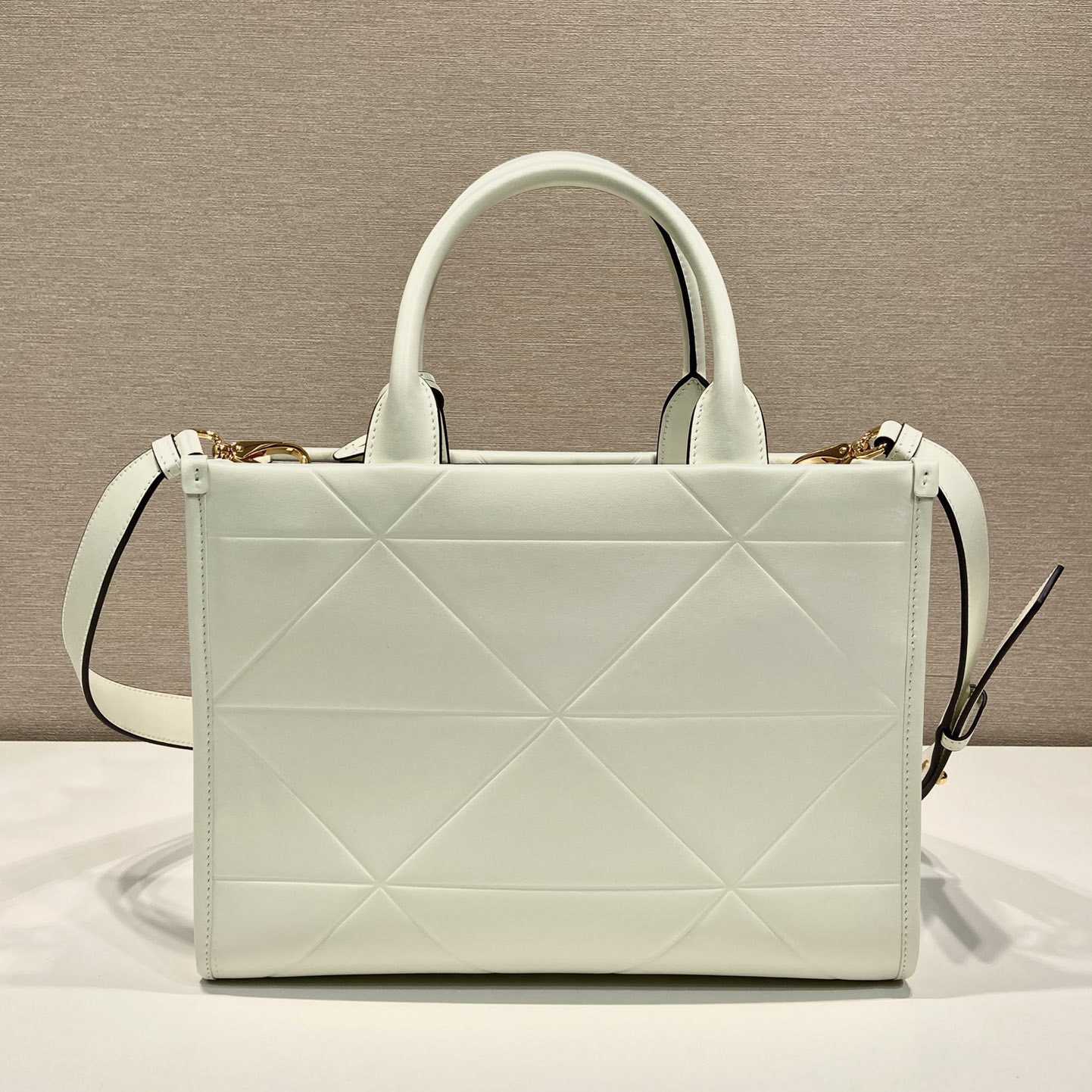 Prada Small Leather Prada Symbole Bag With Topstitching - DopestKickz