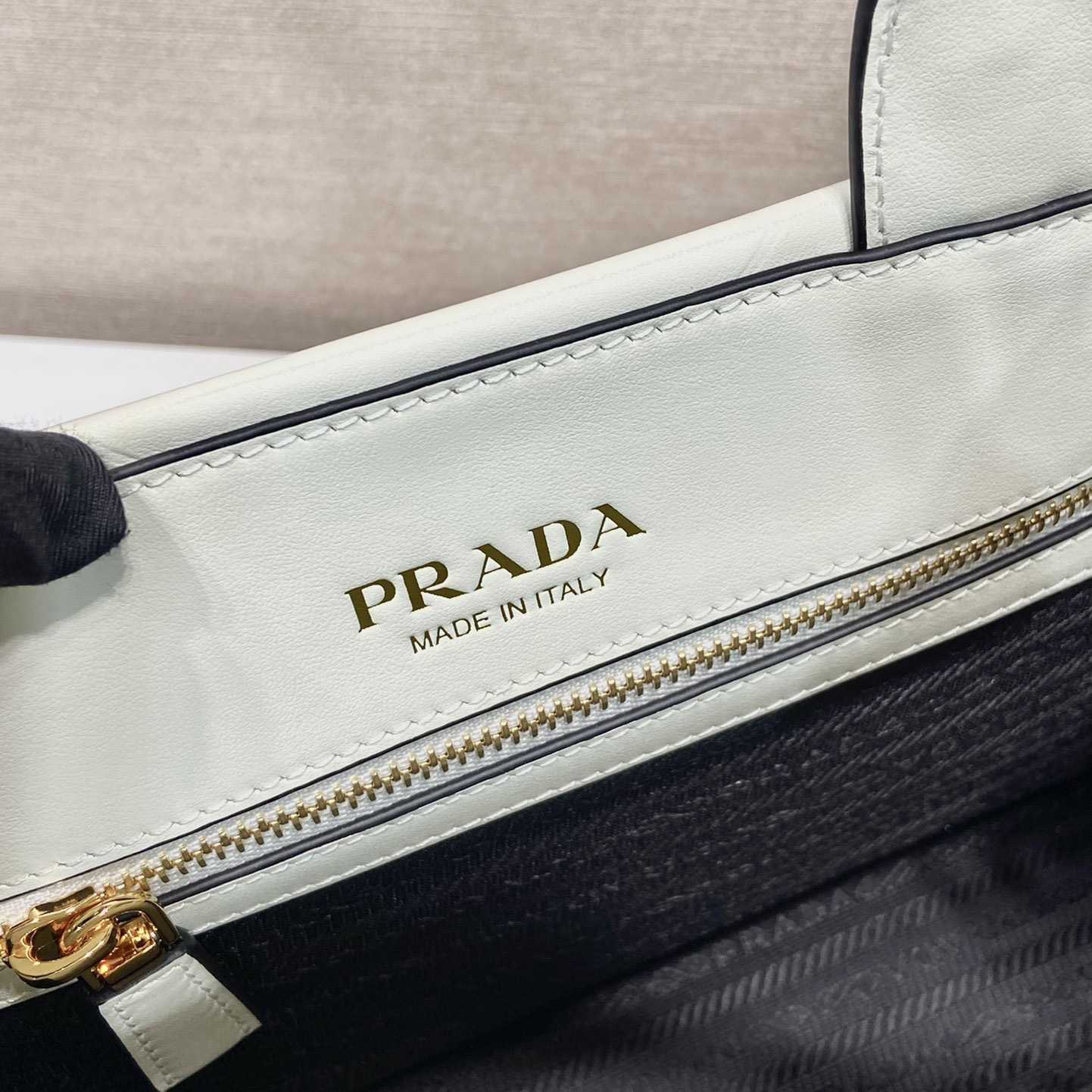 Prada Small Leather Prada Symbole Bag With Topstitching - DopestKickz