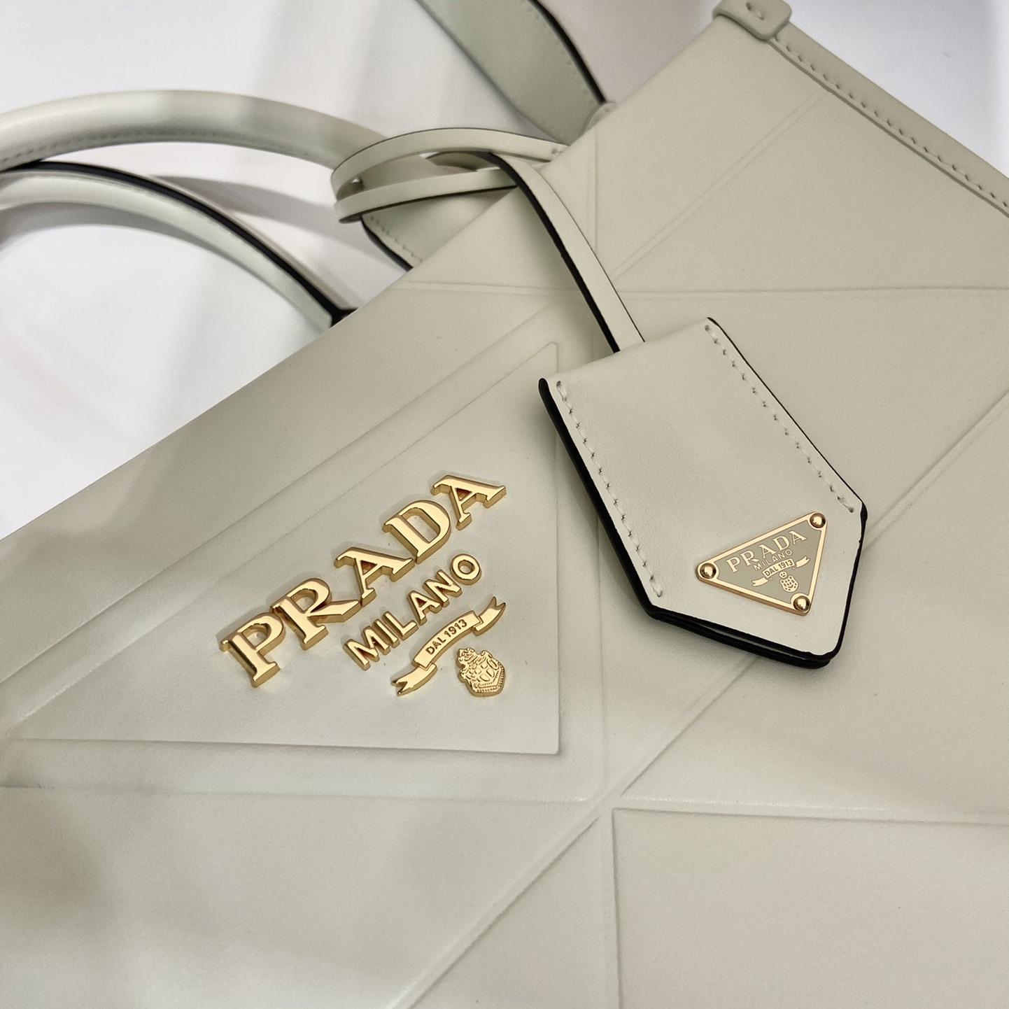 Prada Small Leather Prada Symbole Bag With Topstitching - DopestKickz