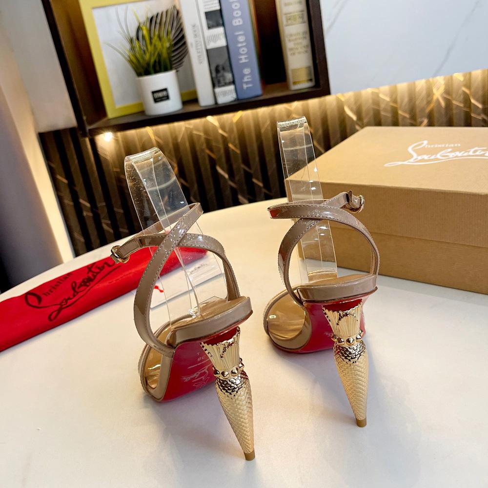 Christian Louboutin Lipqueen 105 Patent Leather Sandals - DopestKickz