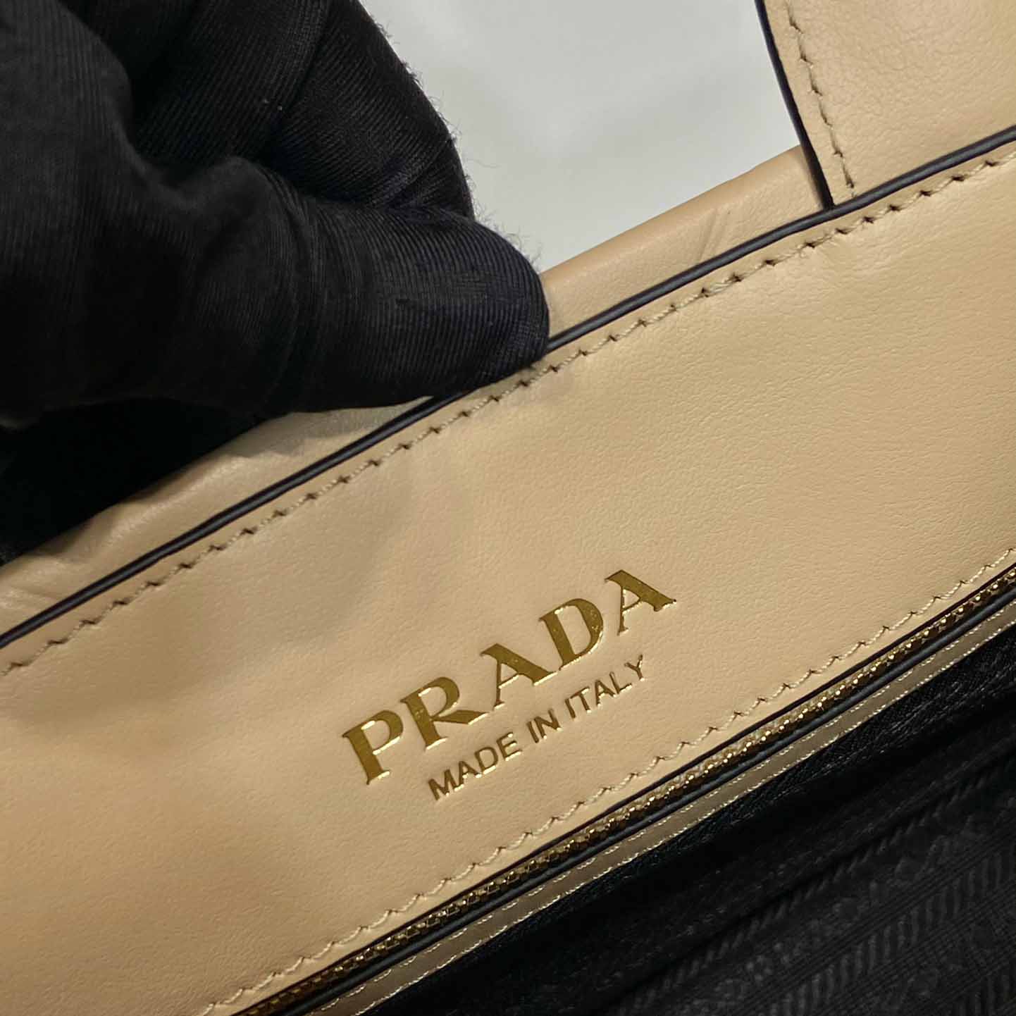 Prada Small Leather Prada Symbole Bag With Topstitching - DopestKickz