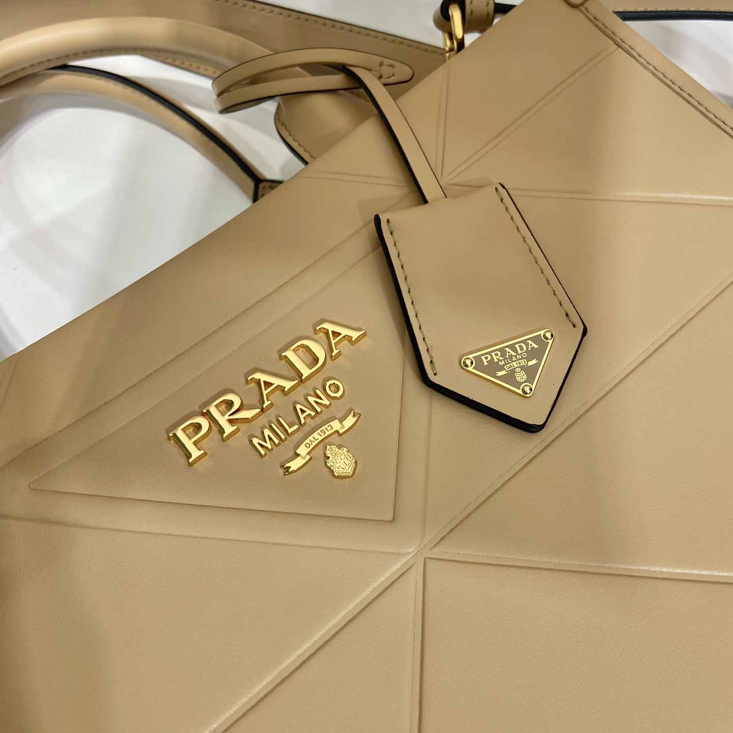 Prada Small Leather Prada Symbole Bag With Topstitching - DopestKickz