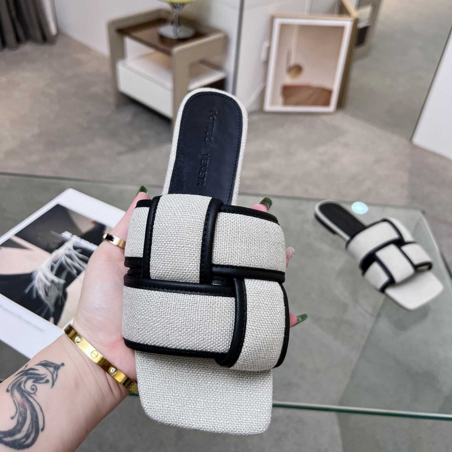 Bottega Veneta Patch Flat Mule - DopestKickz