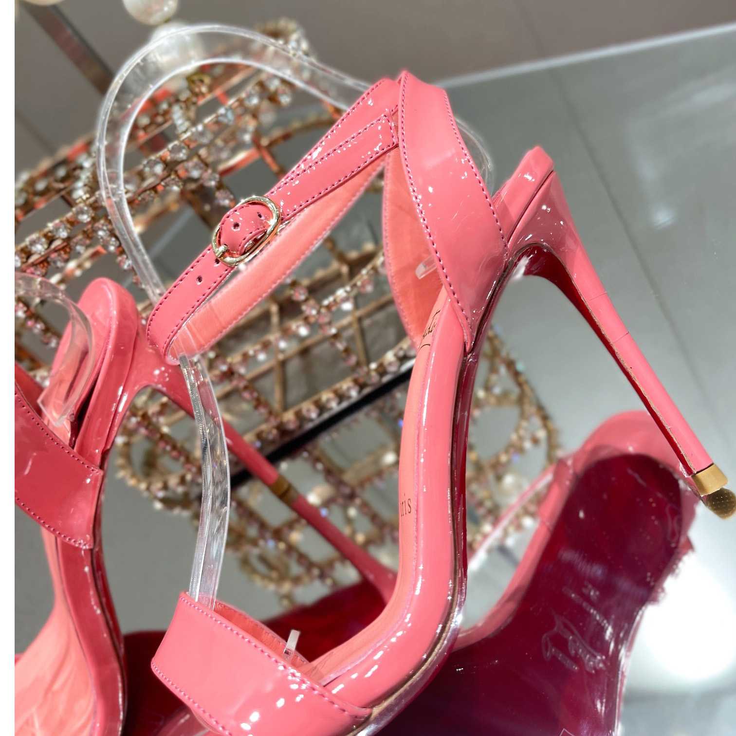 Christian Louboutin Loubigirl 100mm Patent Leather Heels - DopestKickz