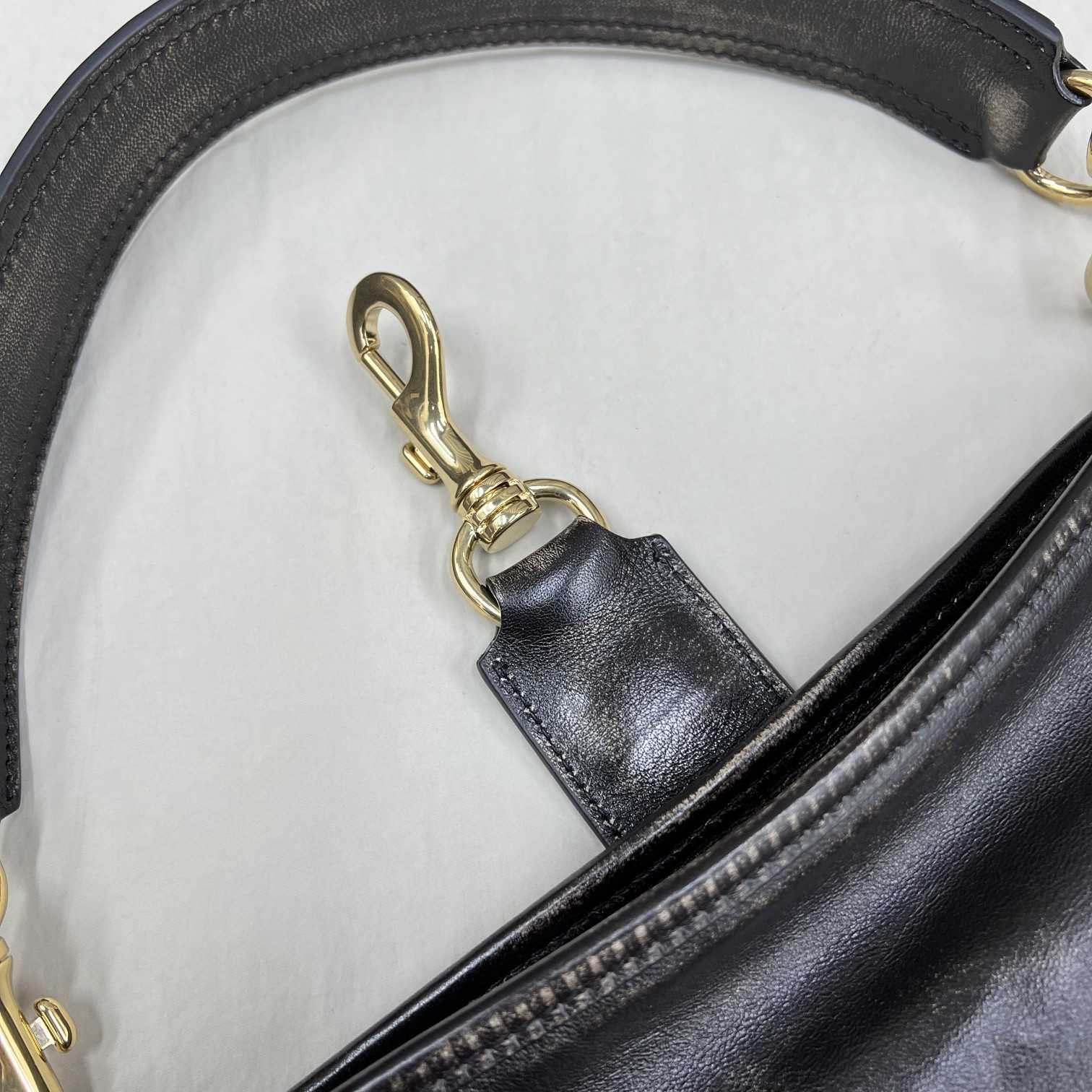 Miu Miu Leather Shoulder Bag With Snap Hook - DopestKickz