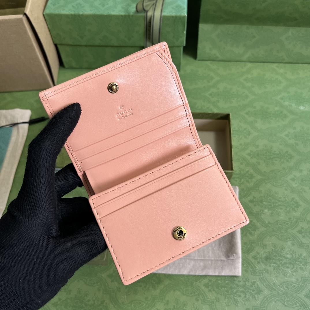 Gucci GG Marmont Matelassé Card Case Wallet - DopestKickz