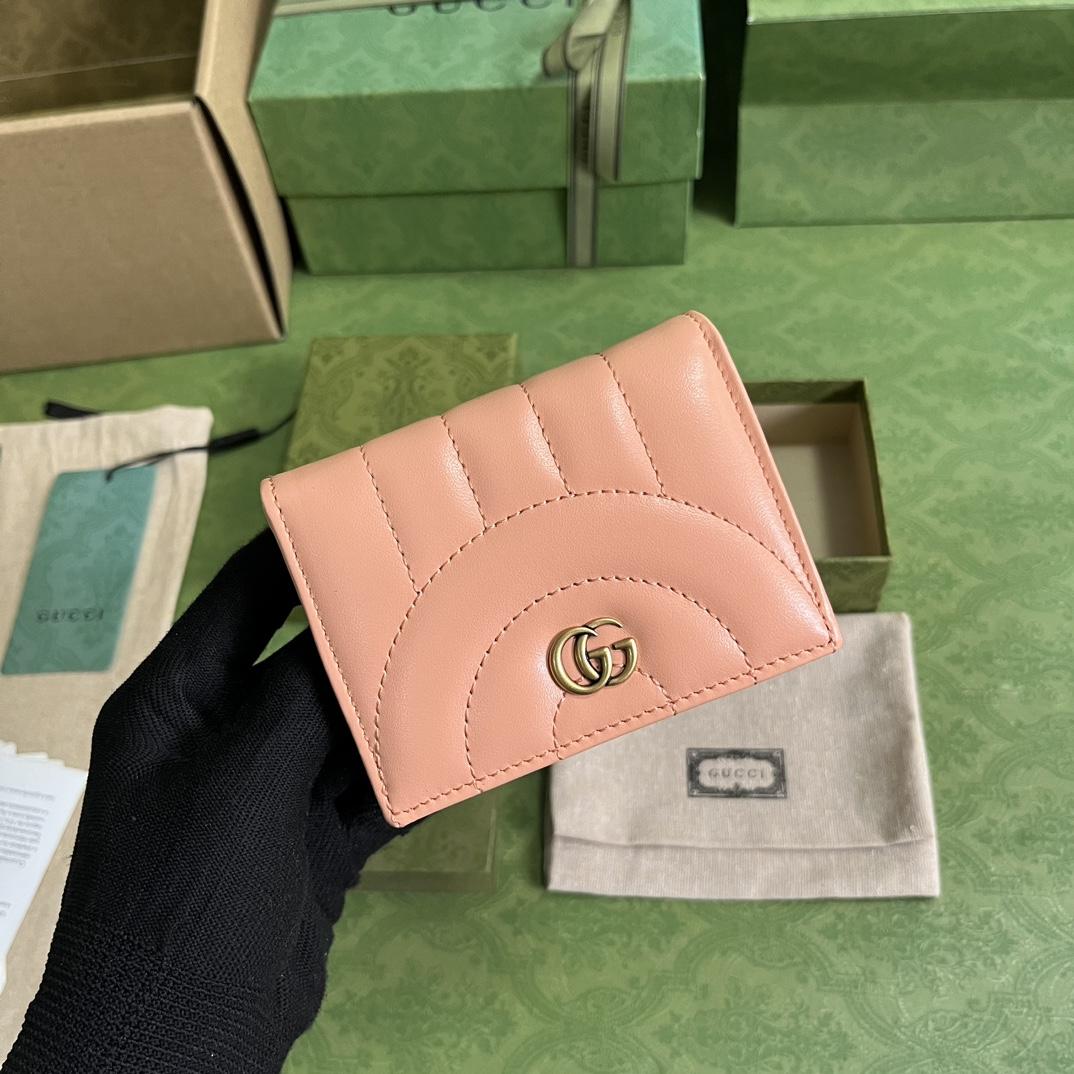 Gucci GG Marmont Matelassé Card Case Wallet - DopestKickz