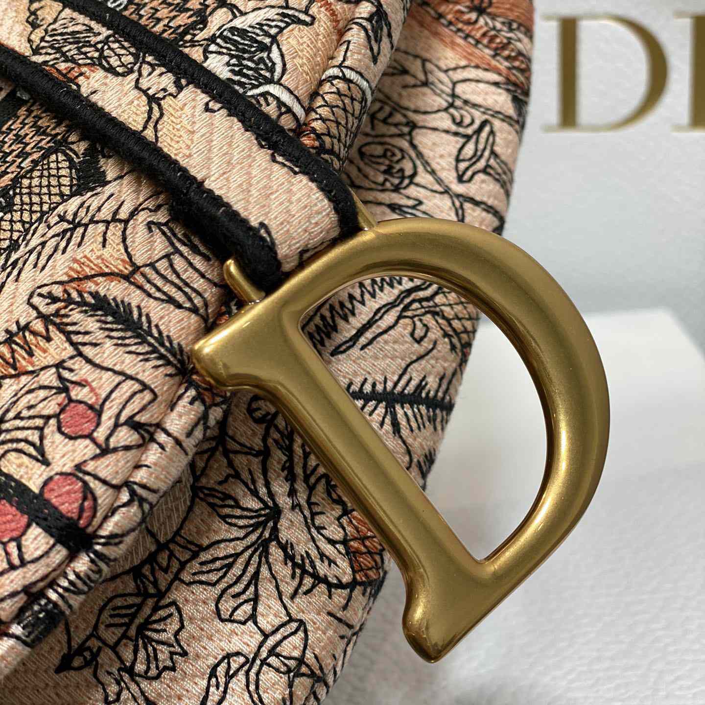 Dior Saddle Bag Metallic Pink Brocart Embroidery - DopestKickz
