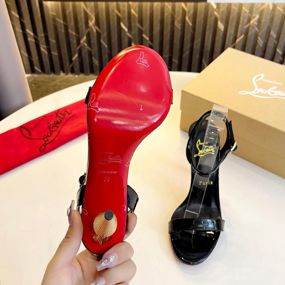 Christian Louboutin Lipqueen 105 Patent Leather Sandals - DopestKickz