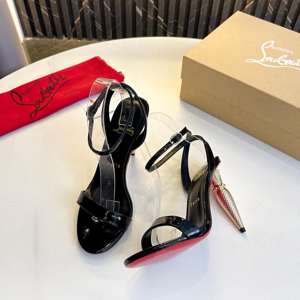 Christian Louboutin Lipqueen 105 Patent Leather Sandals - DopestKickz