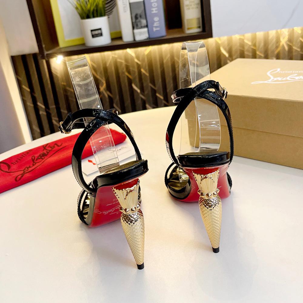 Christian Louboutin Lipqueen 105 Patent Leather Sandals - DopestKickz